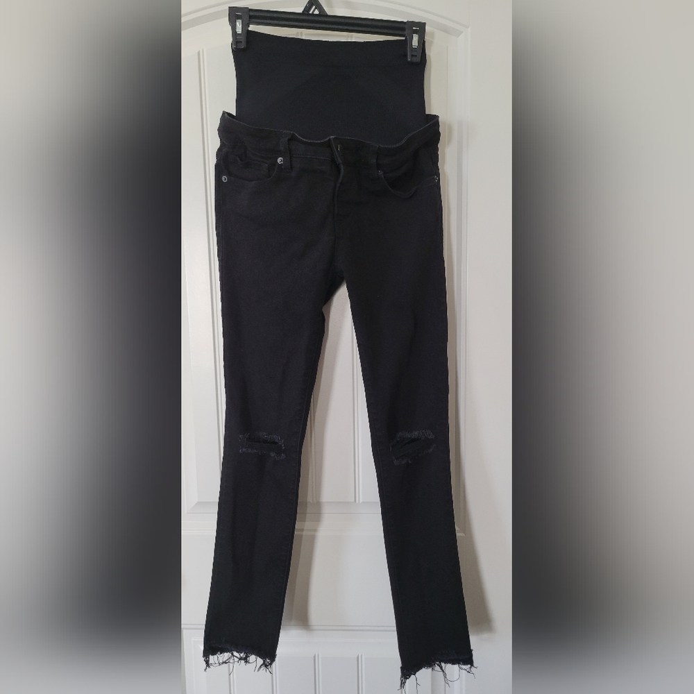 Blanqi postpartum distressed black jeans. Size 8